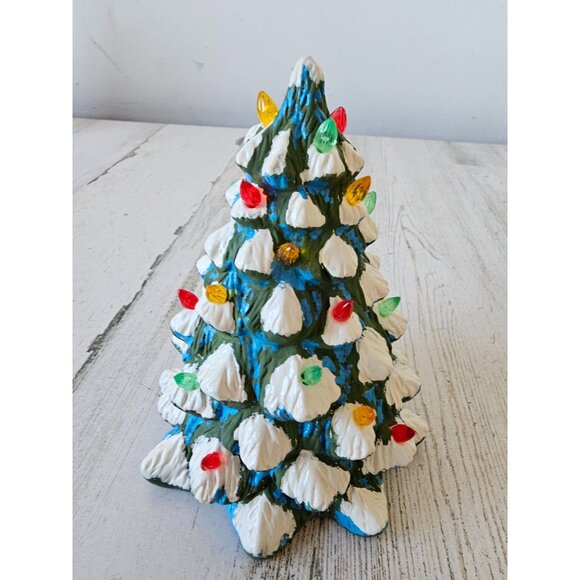 Vintage plaster light tree unique village Xmas decor - Picture 7 of 10